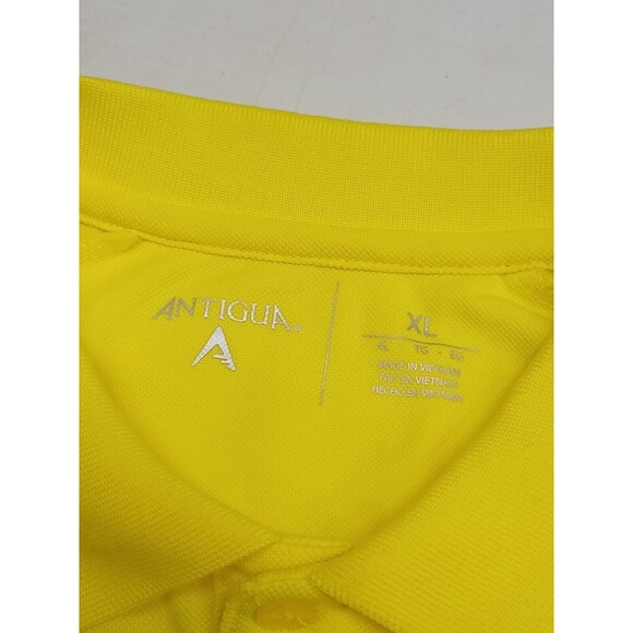Antigua Golf Polo Shirt AGA Tour Yellow White Size XL Short Sleeve - Picture 4 of 10